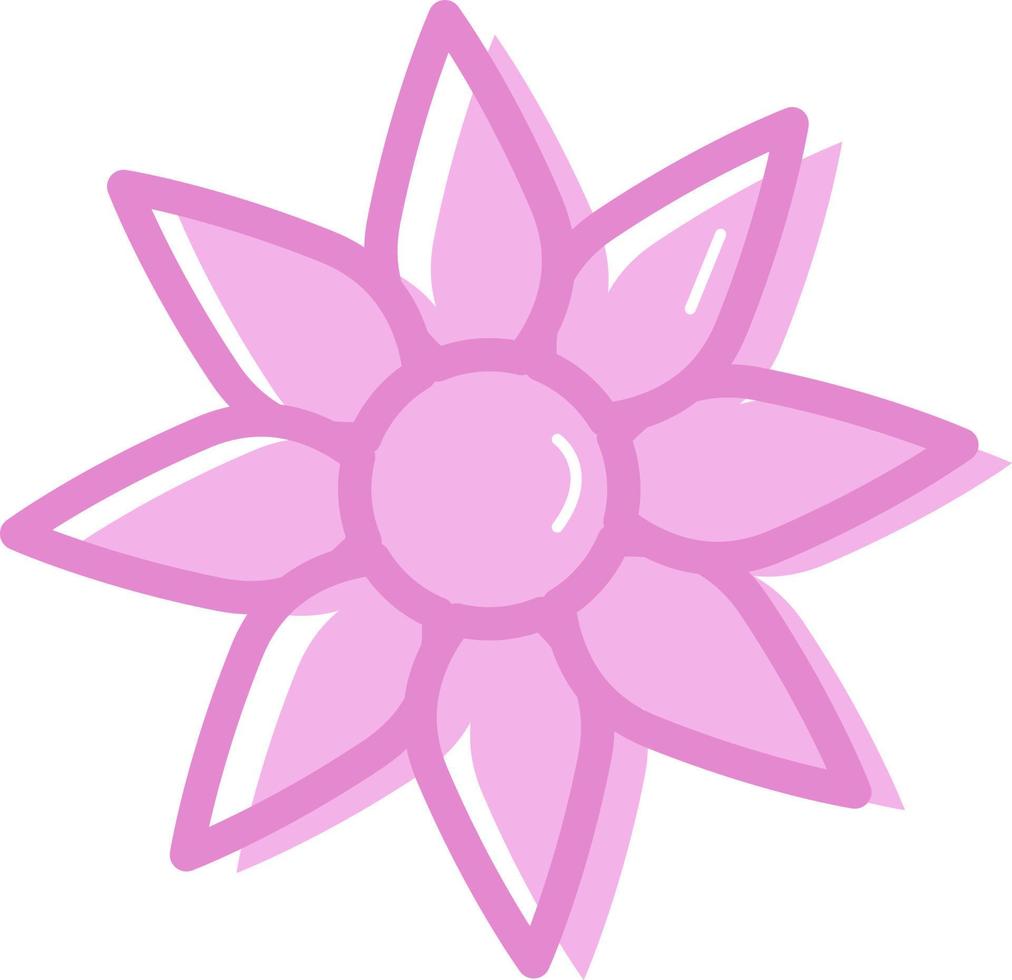 roze delicaat bloem, icoon illustratie, vector Aan wit achtergrond