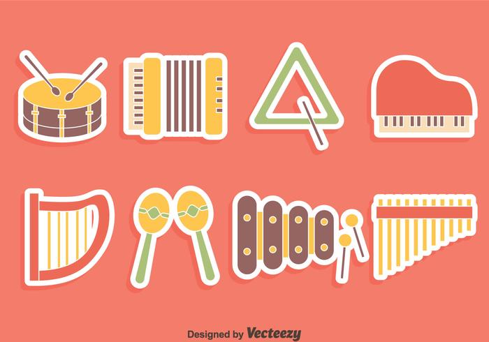 Mooie muziek Instrument Collection Vector