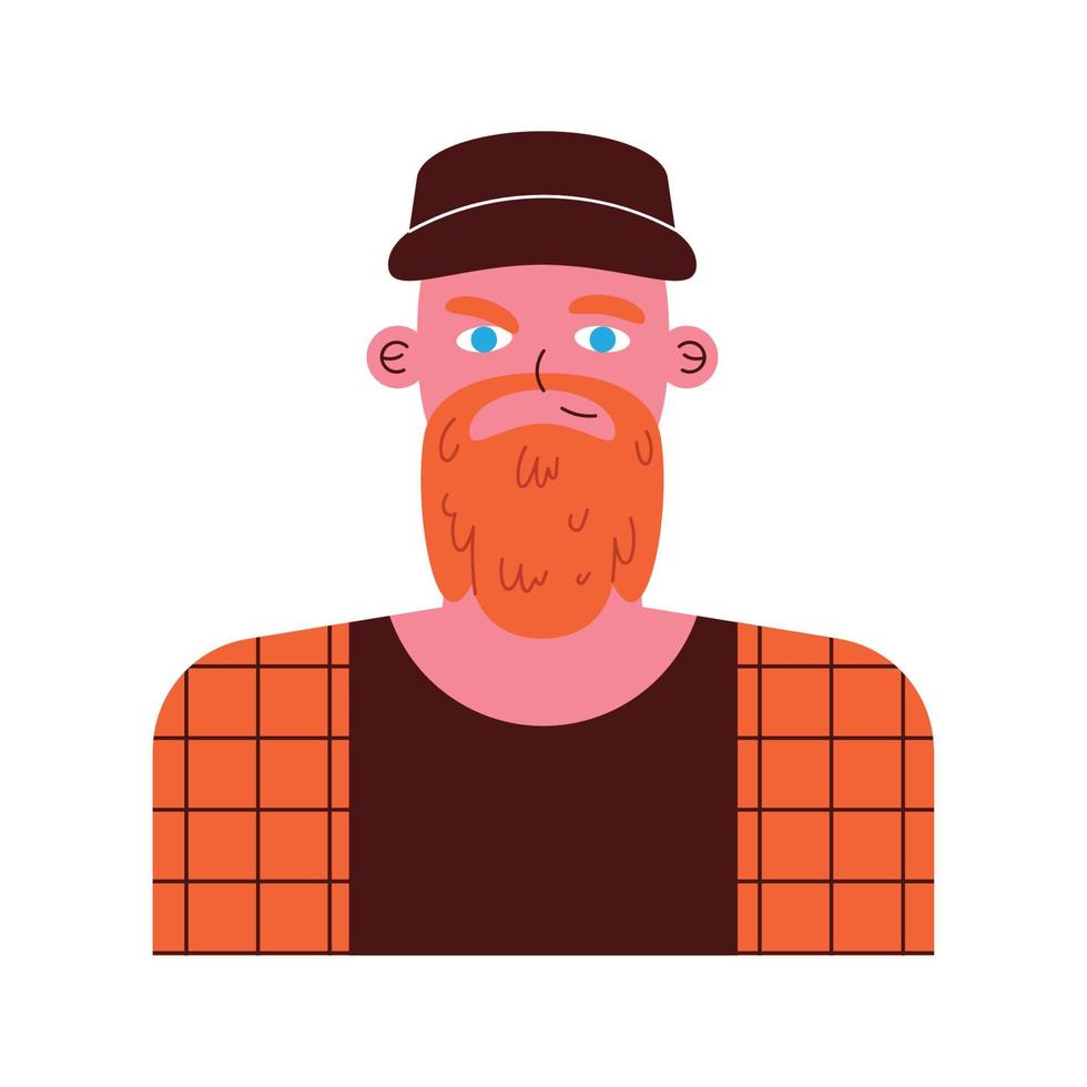 roodharige Mens avatar karakter vector