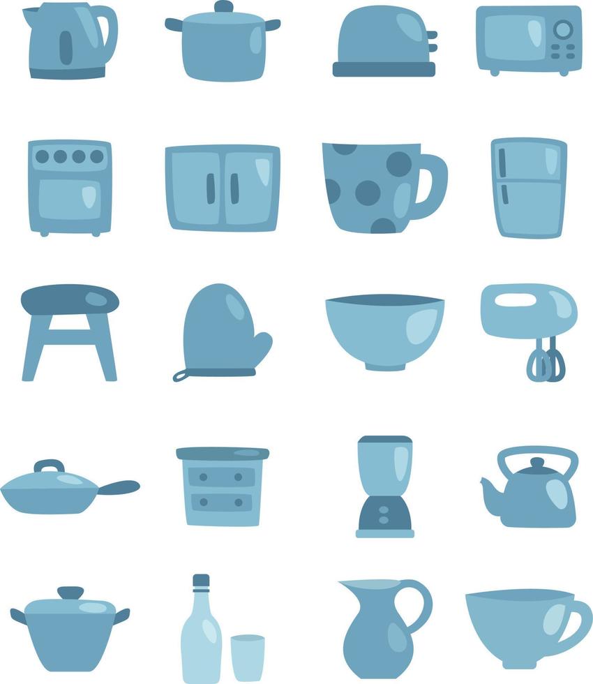 keuken ware, illustratie, vector, Aan een wit achtergrond. vector