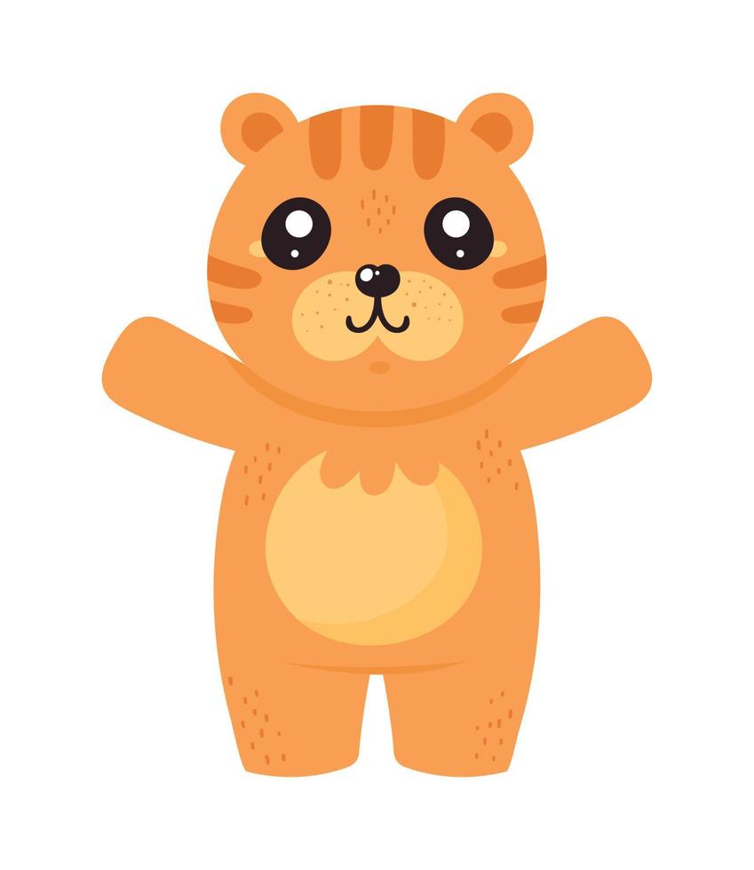 schattig tijger kawaii vector