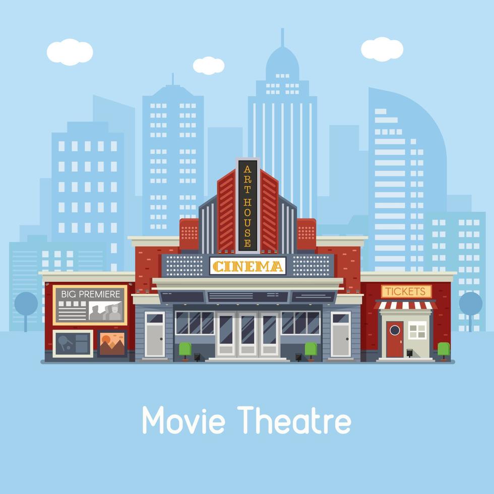 film theater gebouw vector