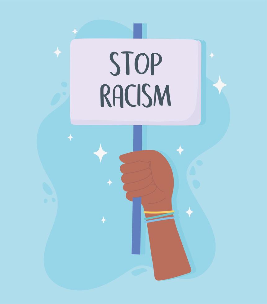 zwarte levens zijn belangrijk en stop de bewustmakingscampagne over racisme vector
