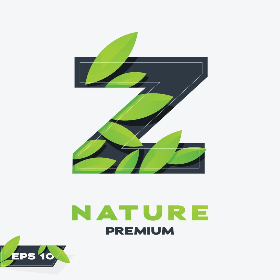 alfabet z natuur bladeren logo vector