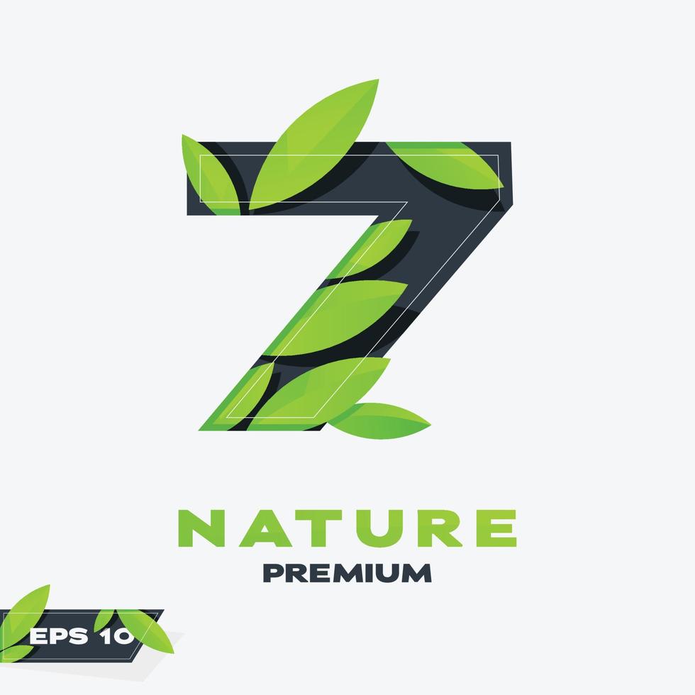 numeriek 7 natuur bladeren logo vector