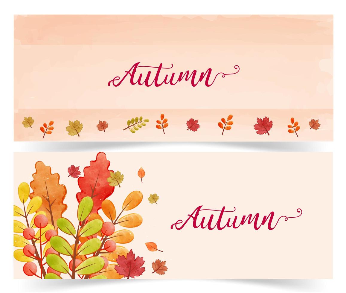 herfst verkoop banners in aquarel stijl vector