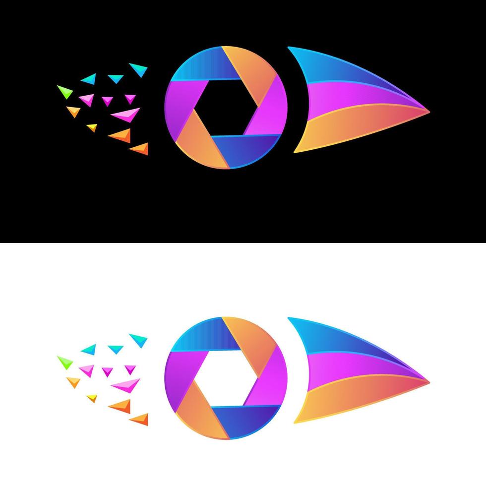oog logo ontwerp sjabloon. creatief camera visie logo. oog illustratie vector