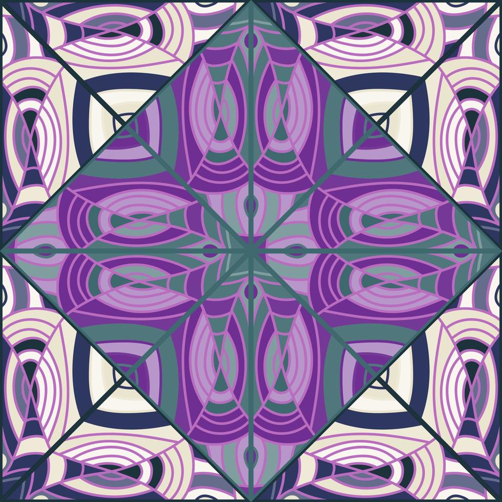 mooi mozaïek- van lijnen naadloos patroon in makkie stijl. hand- getrokken abstract wijnoogst ornament. vector