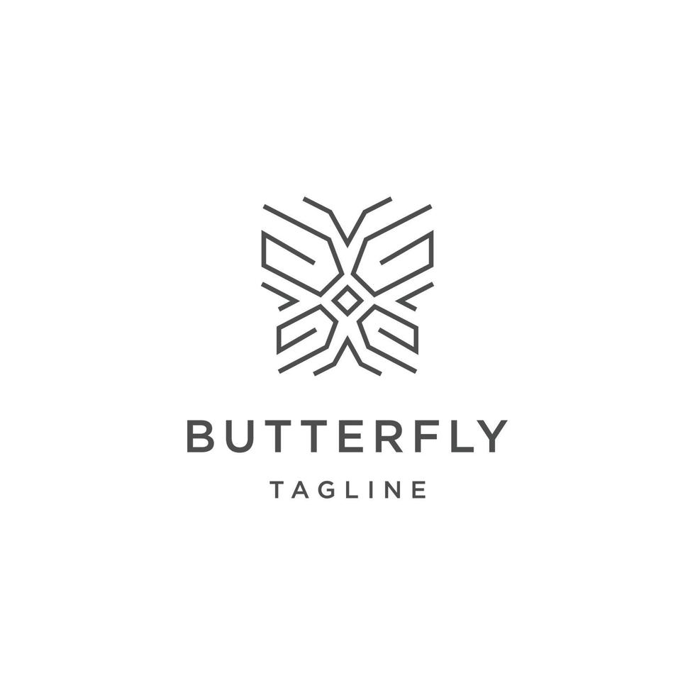 vlinder lijn logo met brief g stijl ontwerp sjabloon vlak vector