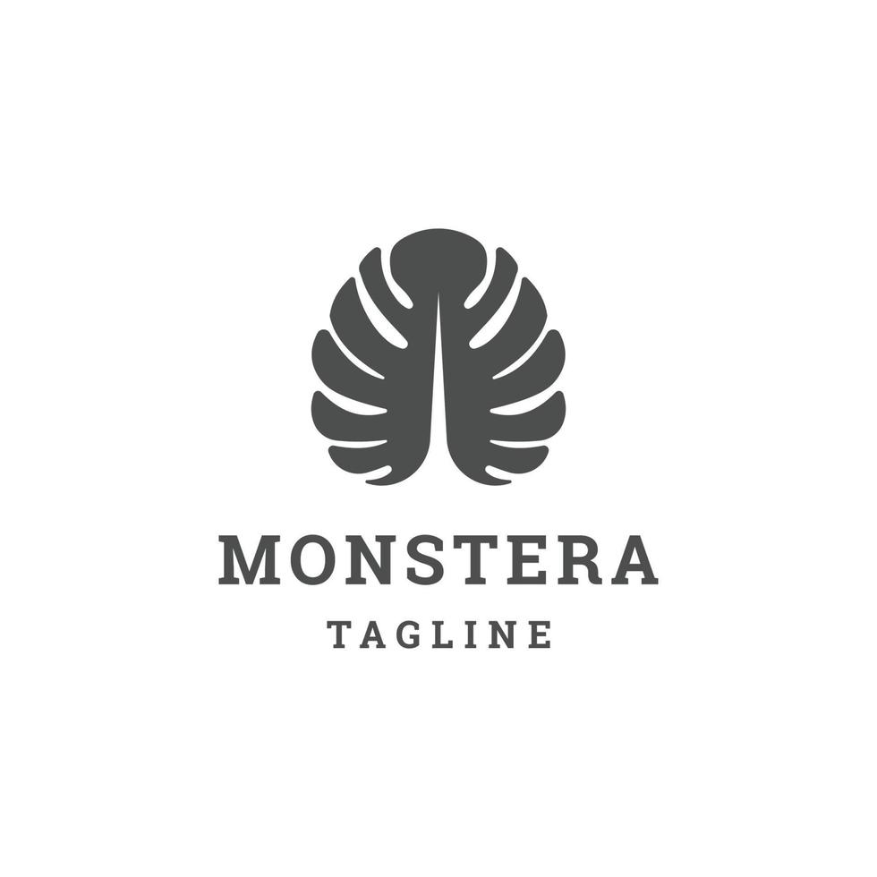 blad monstera logo icoon ontwerp sjabloon vlak vector illustratie