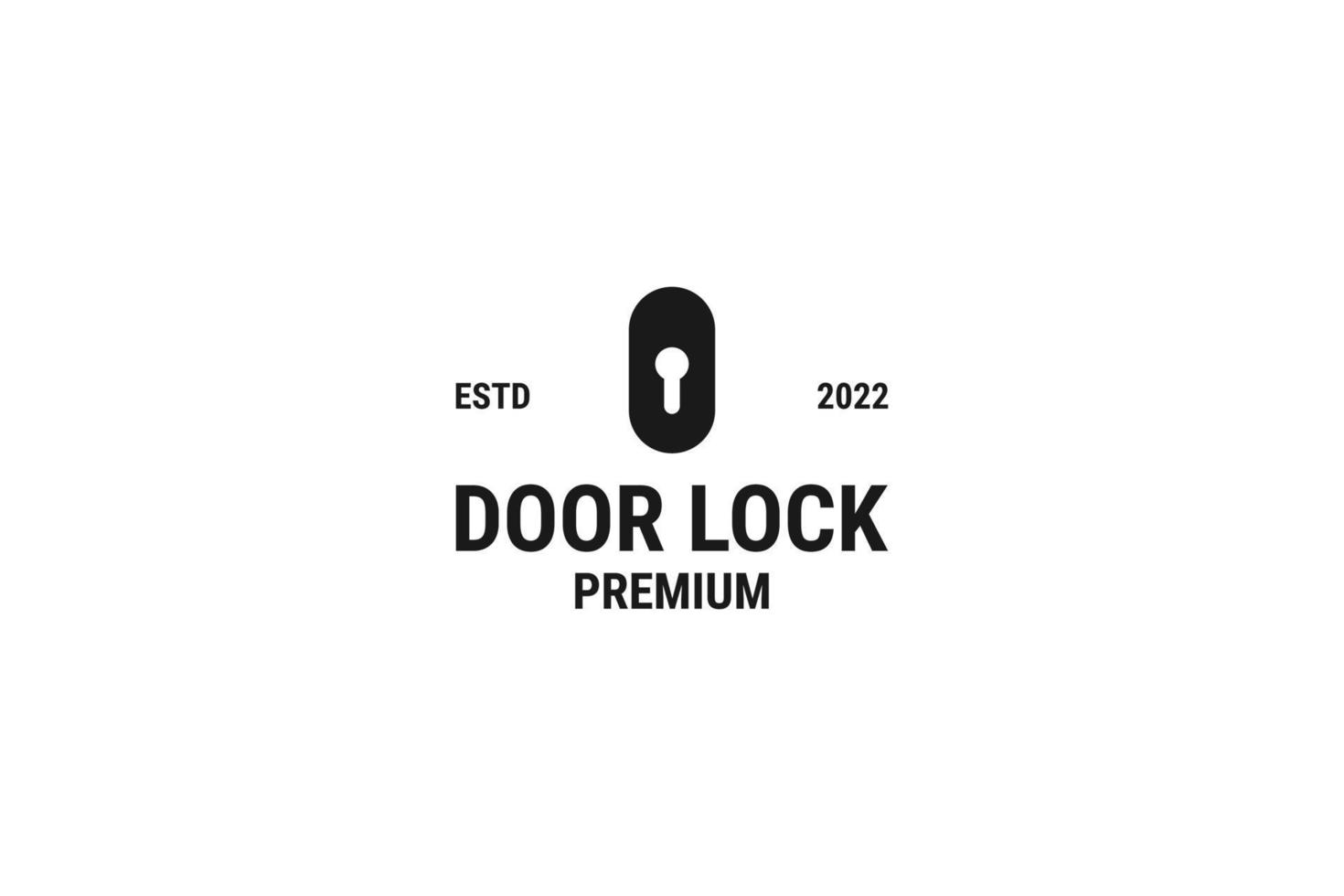 vlak deur slot icoon logo ontwerp vector illustratie idee