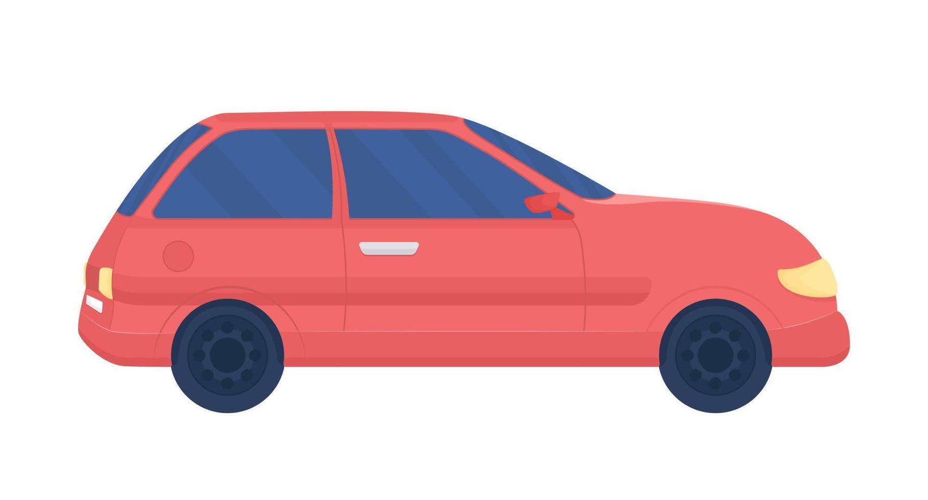 rood auto- semi vlak kleur vector voorwerp. bewerkbare element. vol formaat item Aan wit. persoonlijk mode van vervoer gemakkelijk tekenfilm stijl illustratie voor web grafisch ontwerp en animatie