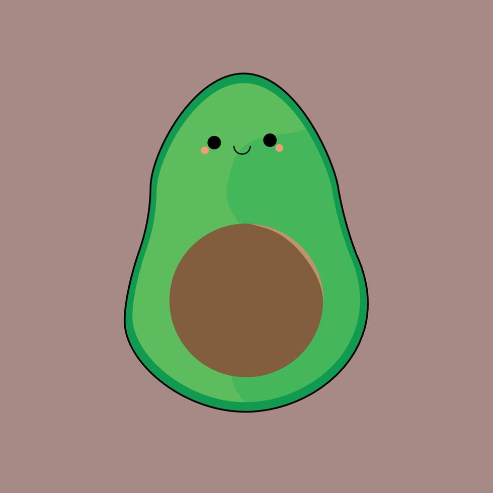 fruit serie vector, schattig avocado fruit vector. Super goed voor aan het leren voor kinderen net zo goed net zo net zo pictogrammen. vector