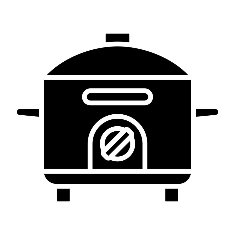 rijst- kookplaat icoon stijl vector