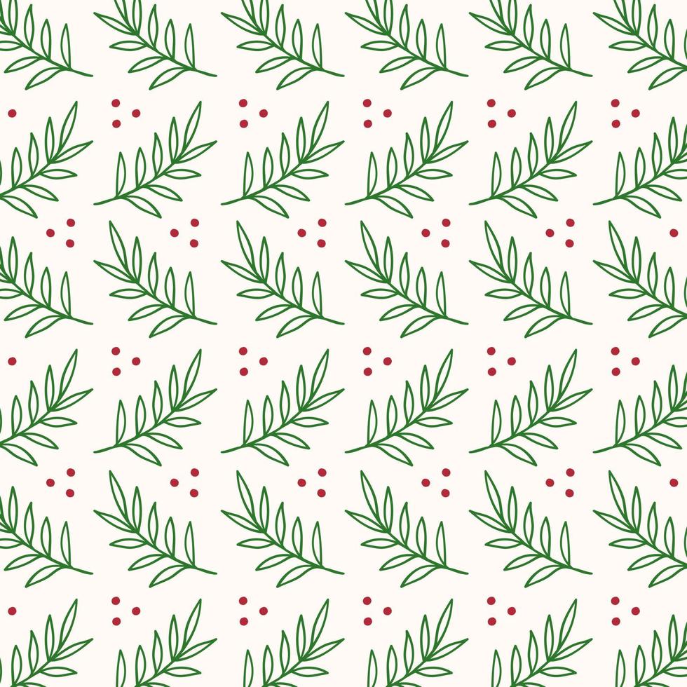 Kerstmis bladeren naadloos patroon. vector illustratie