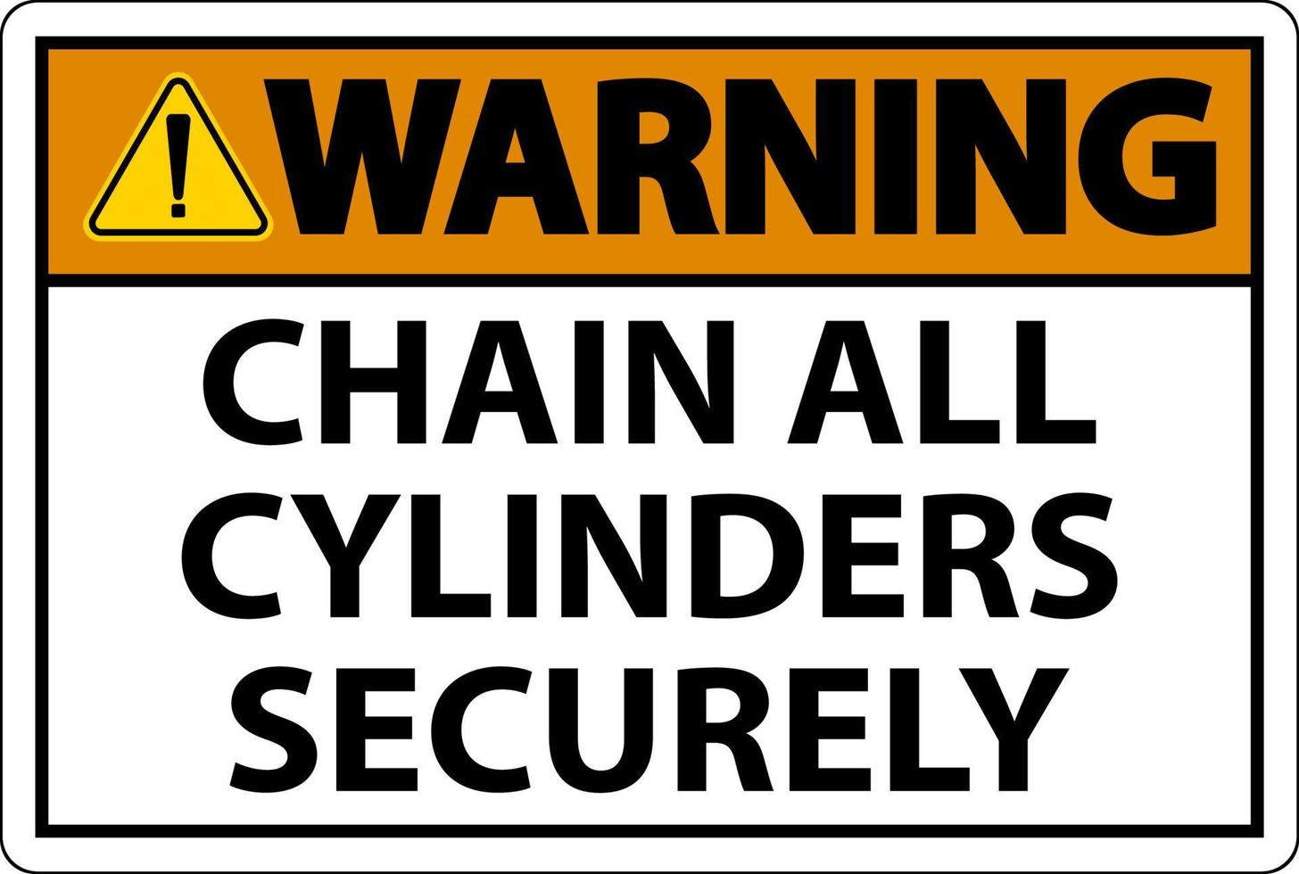 waarschuwing teken keten allemaal cilinders veilig vector