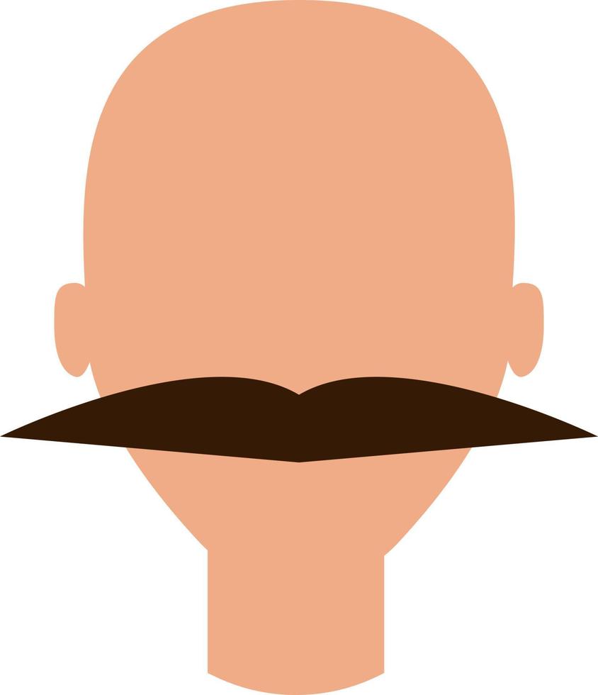 Mens met vlak snorren, illustratie, vector, Aan een wit achtergrond. vector