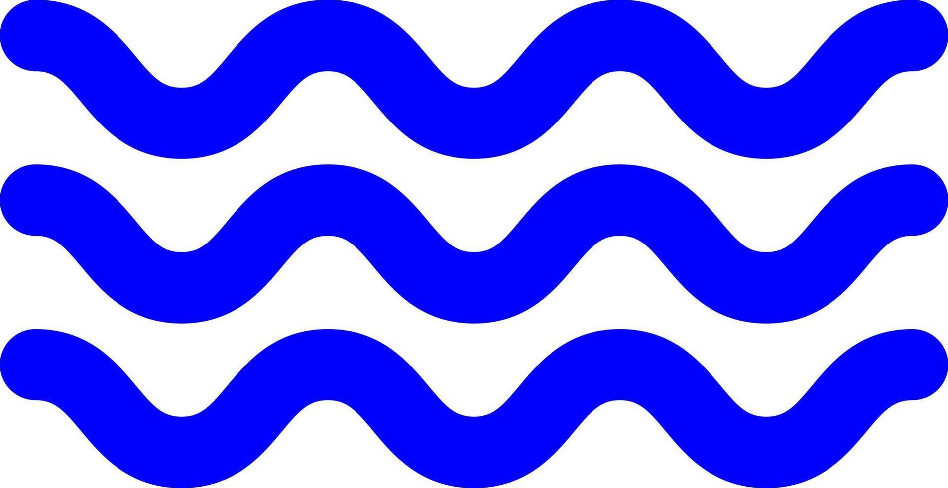 blauw zee golven, illustratie, vector, Aan een wit achtergrond. vector