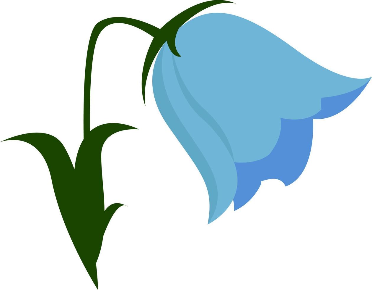 blauw bloem, illustratie, vector Aan wit achtergrond.