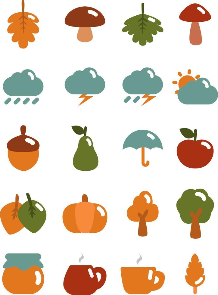 herfst seizoen, illustratie, vector, Aan een wit achtergrond. vector