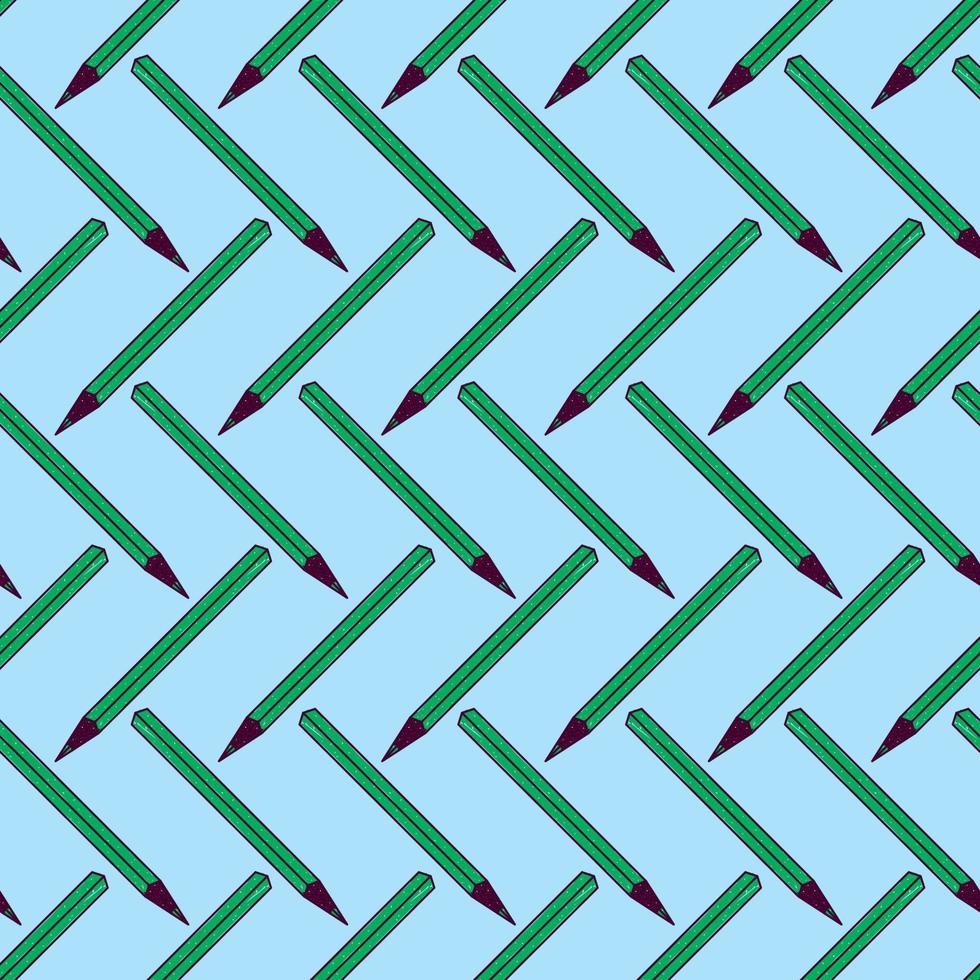 groen potlood ,naadloos patroon Aan blauw achtergrond. vector