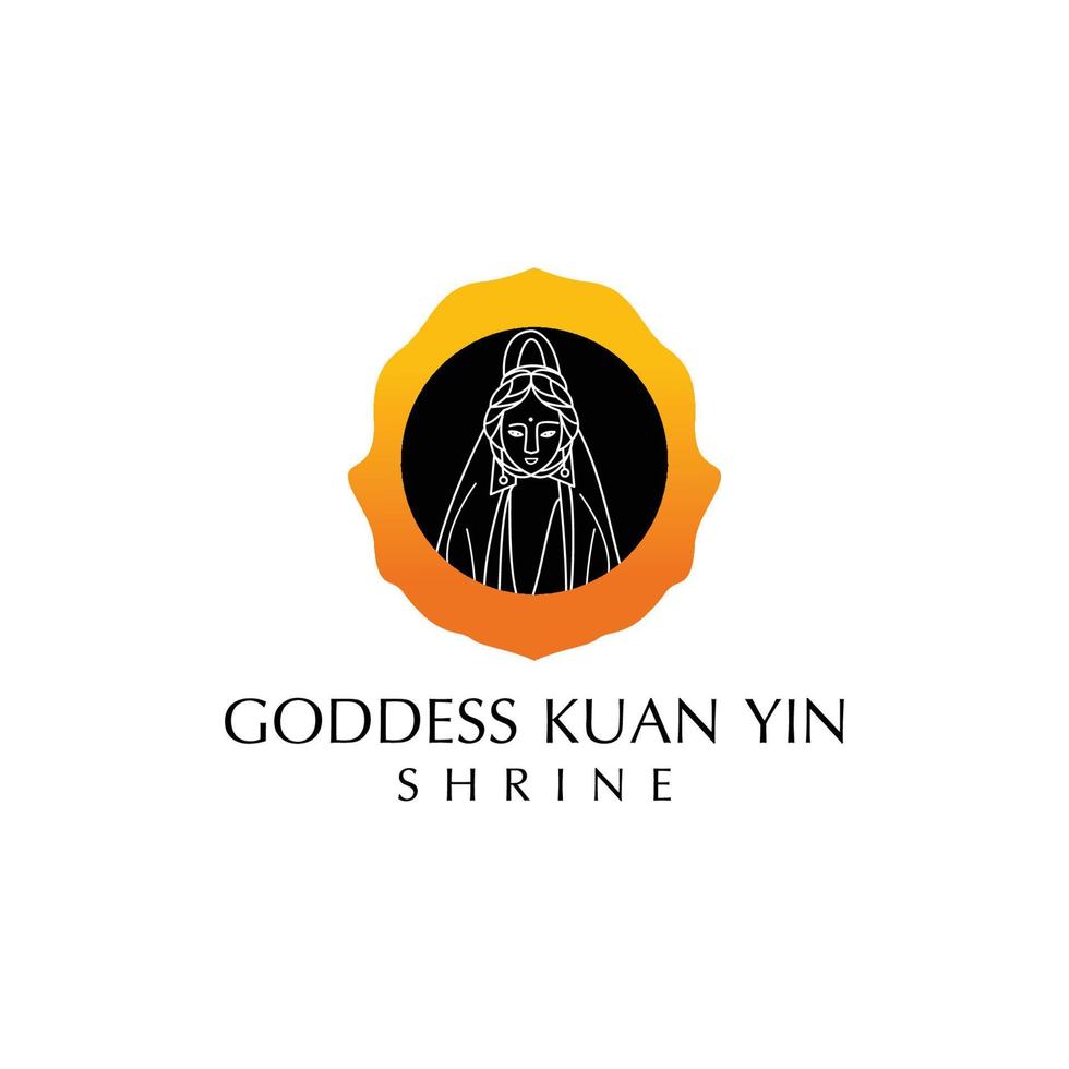 godin kuan yin logo icoon ontwerp vector