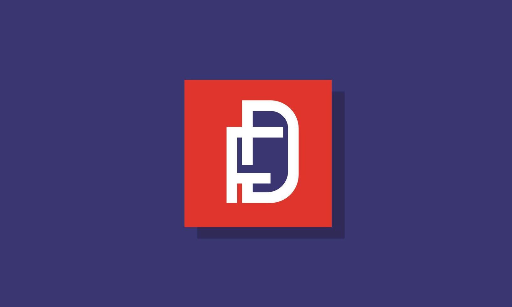 alfabet letters initialen monogram logo fd, df, f en d vector