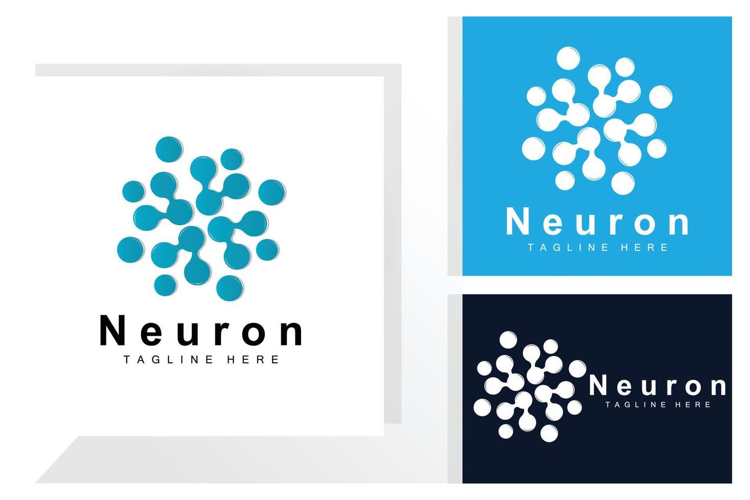 neuron logo ontwerp vector zenuw cel illustratie moleculair dna Gezondheid merk