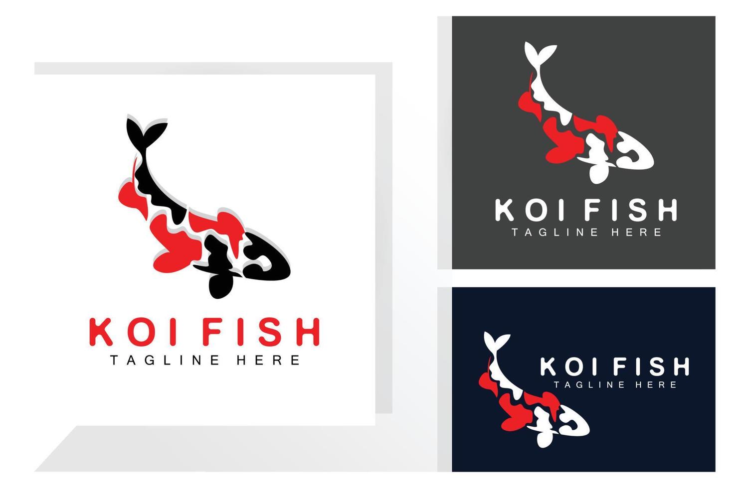 koi vis logo ontwerp, Chinese Lucky en triomf sier- vis vector, bedrijf merk goud vis icoon vector