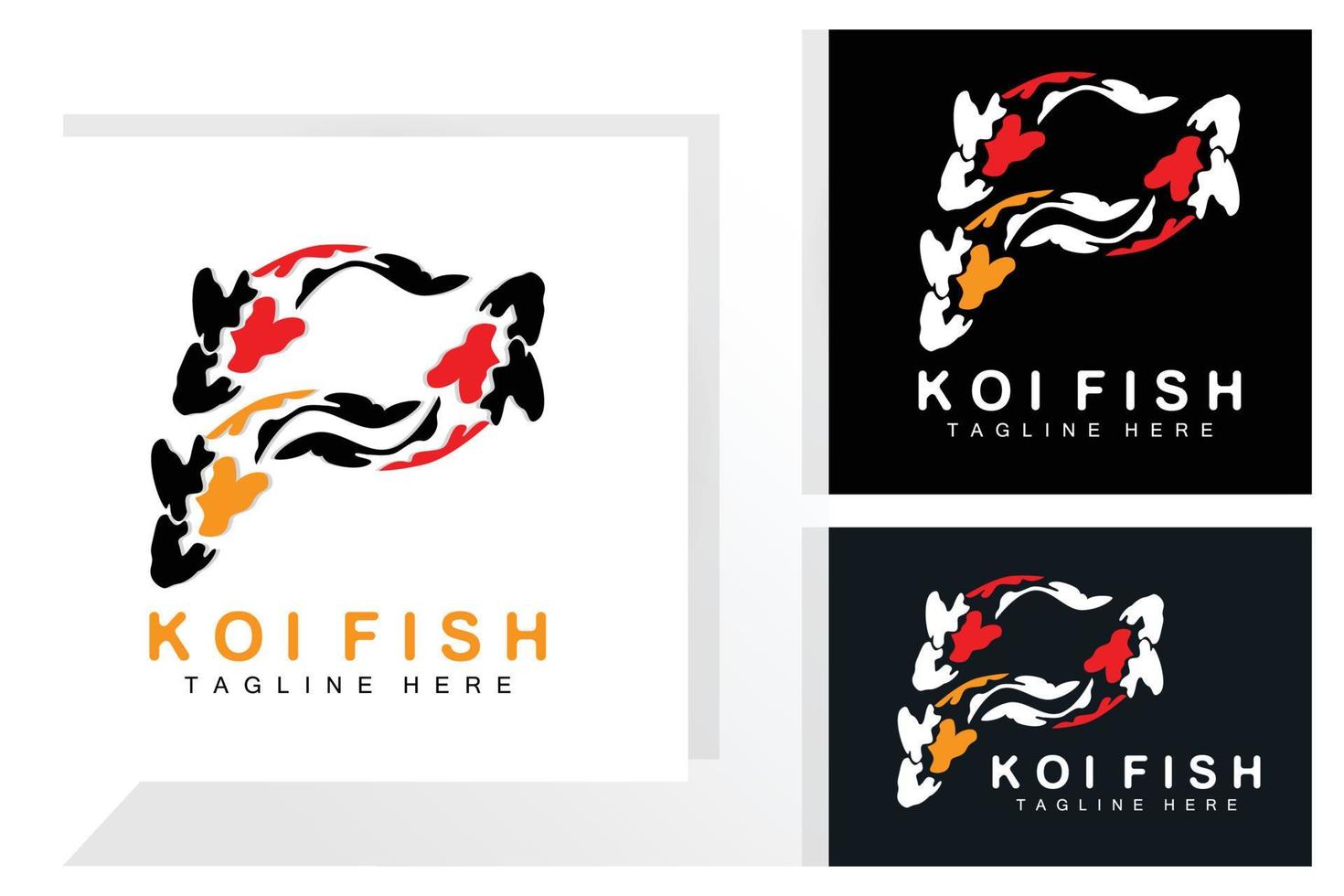 koi vis logo ontwerp, Chinese Lucky en triomf sier- vis vector, bedrijf merk goud vis icoon vector