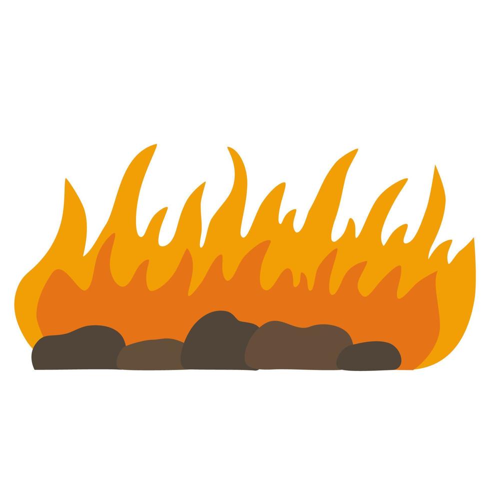 vurige vlam. branden, hete ontstekingsvlam, ontvlambare vlam, thermisch explosiegevaar, vlamenergieconcept. logo sjabloon vector cartoon icoon.