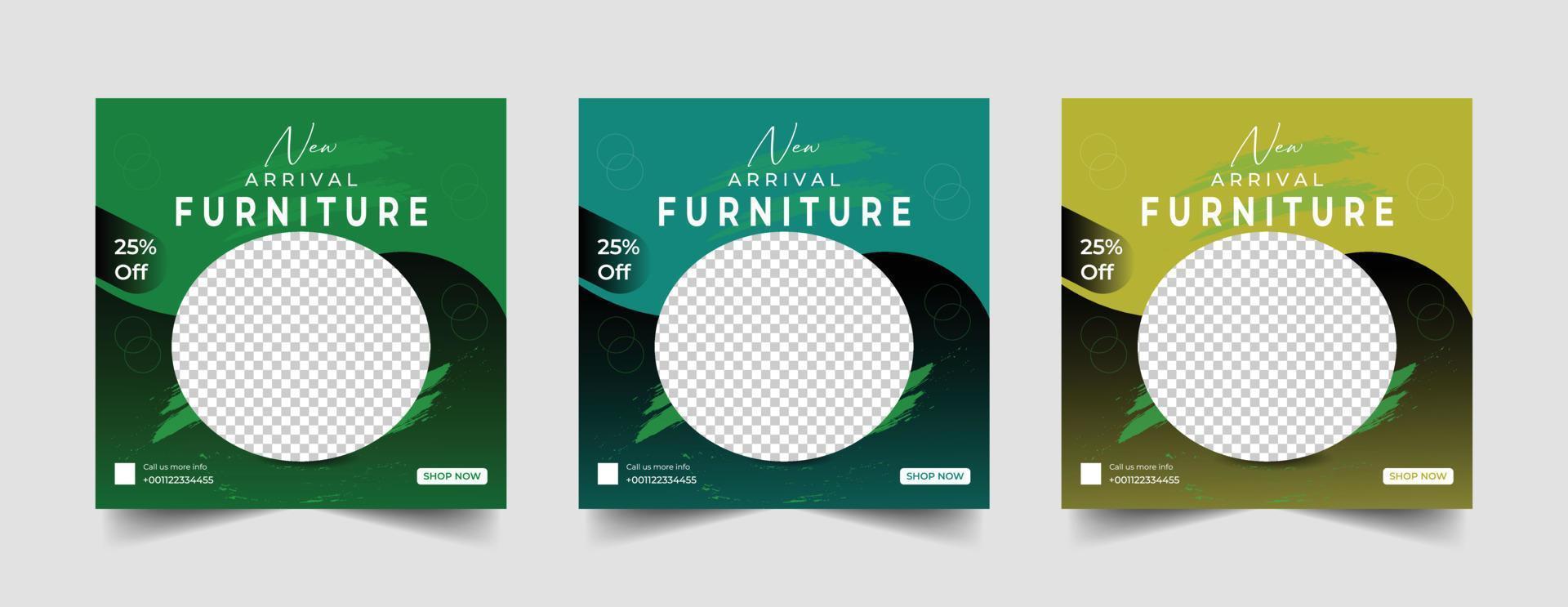 ontwerpsjabloon voor meubels voor sociale media vector