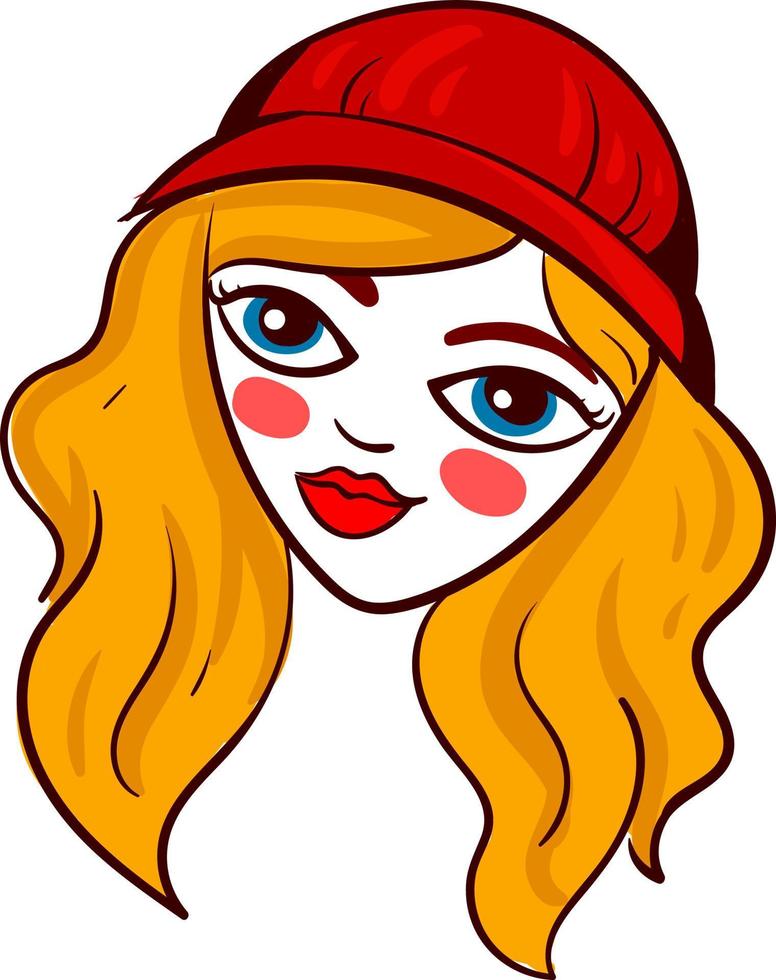 meisje met oranje haar, illustratie, vector Aan wit achtergrond
