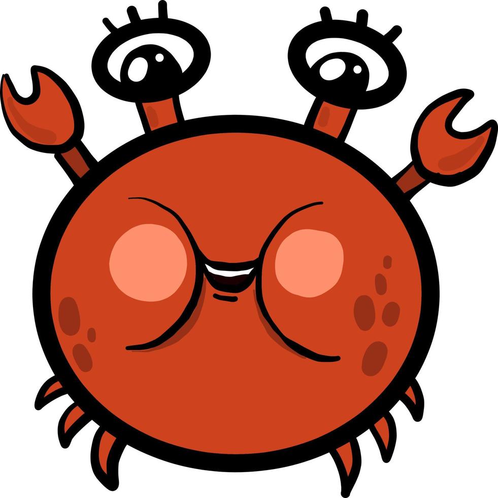 dik rood krab, illustratie, vector Aan wit achtergrond