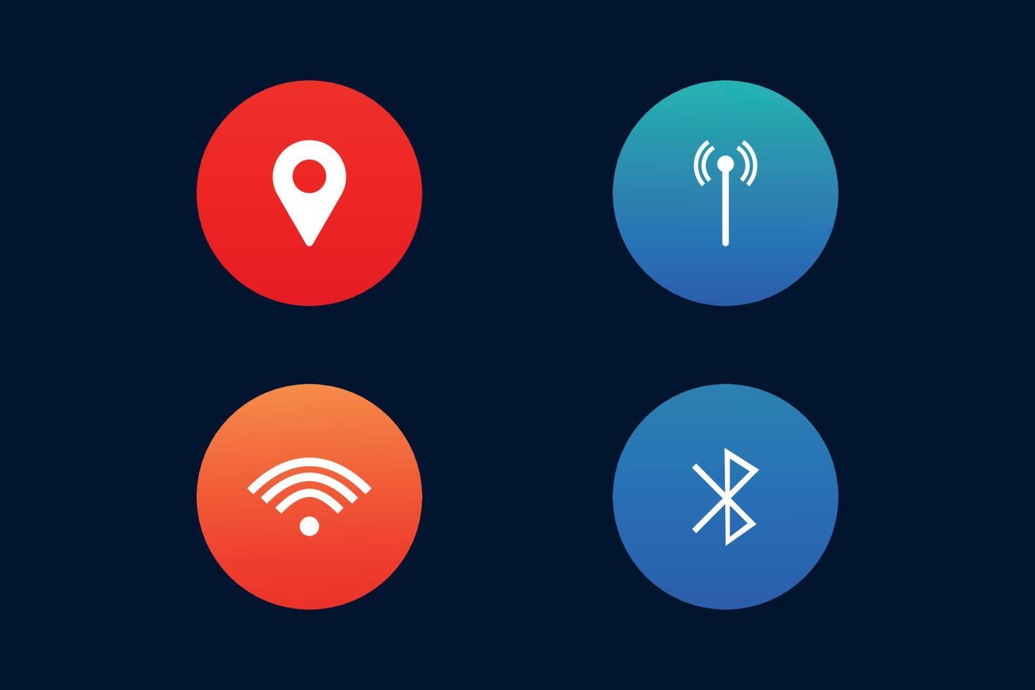 kleurrijk toetsen pin Bluetooth netwerk en Wifi toetsen vector