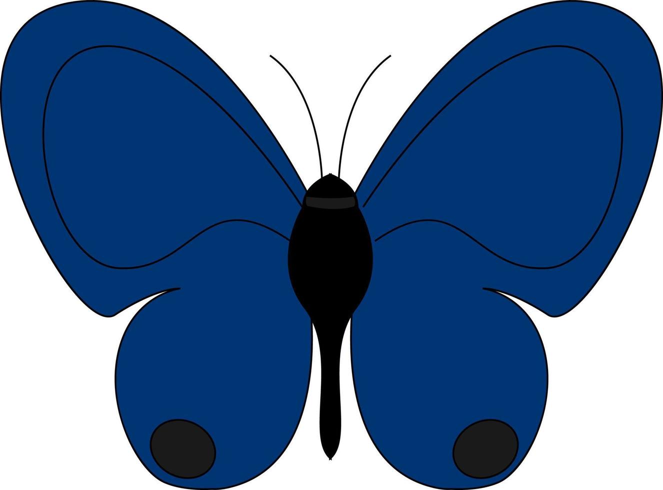 schattig blauw vlinder, illustratie, vector Aan wit achtergrond.