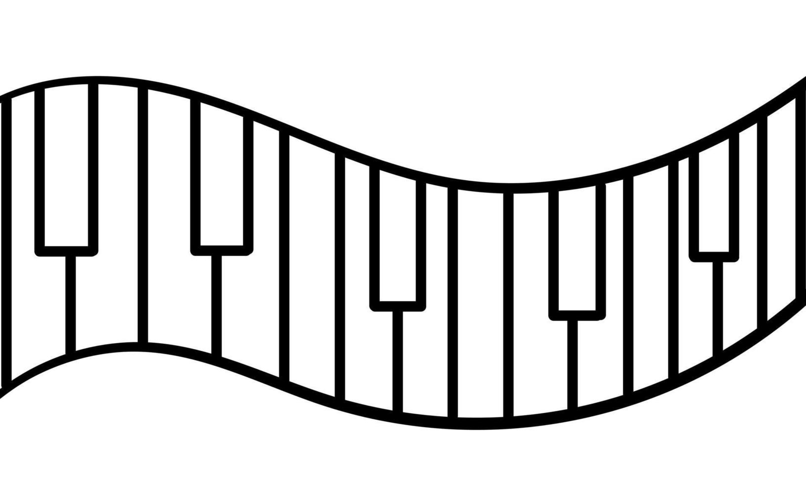 hand- getrokken piano toetsenbord vector