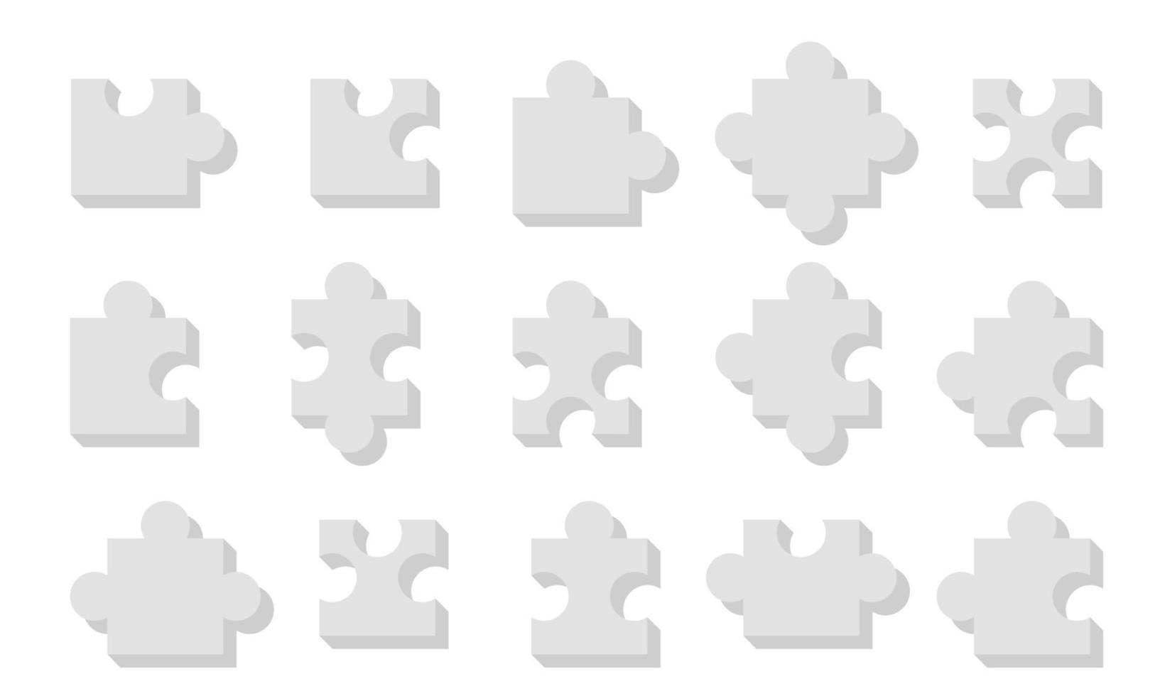 illustratie van 3d divers puzzel vormen vector