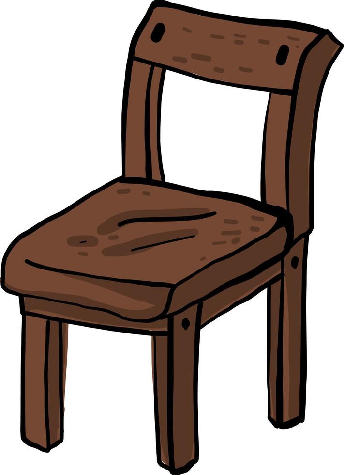 donker houten stoel, illustratie, vector Aan wit achtergrond.