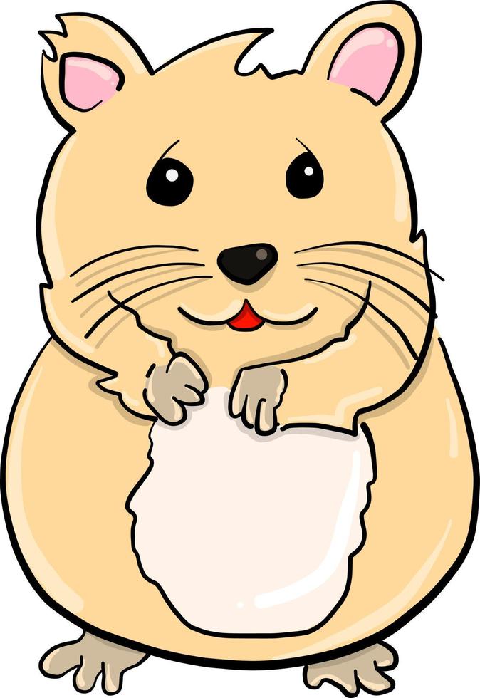 klein schattig hamster, illustratie, vector Aan wit achtergrond