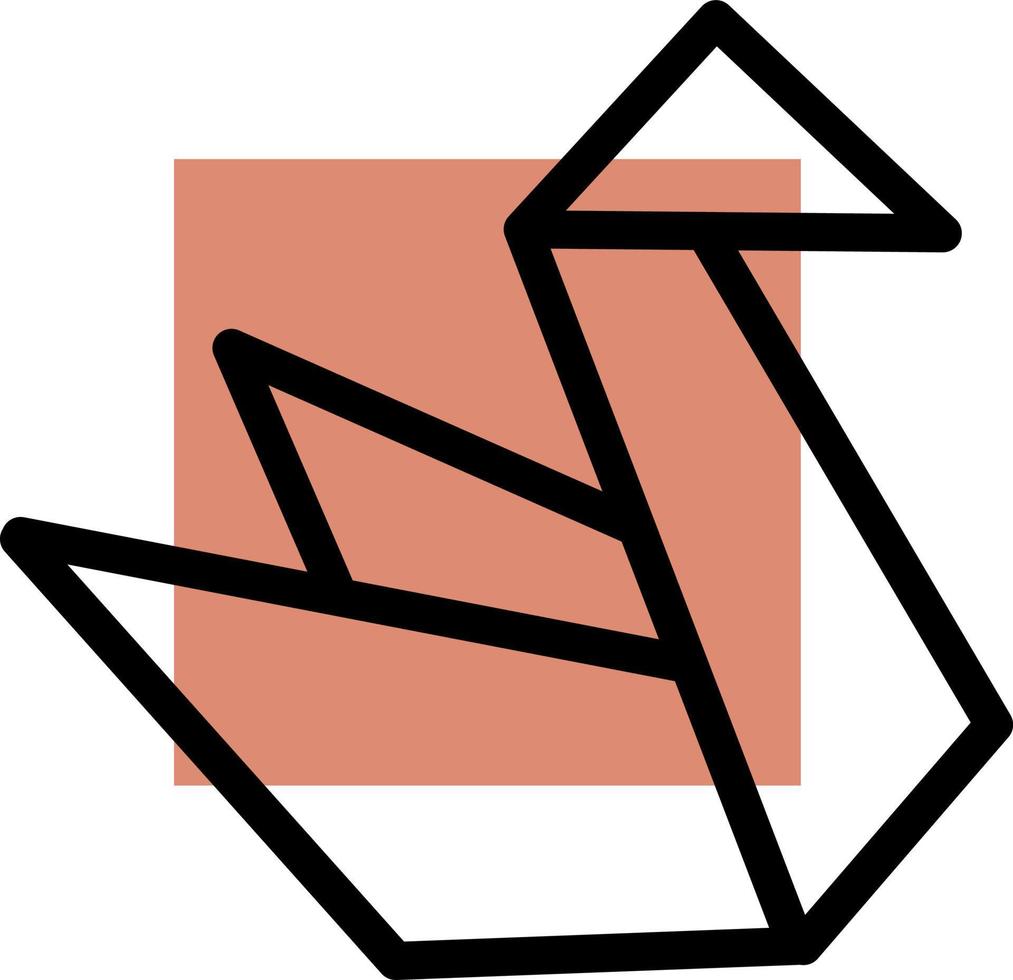 digitaal origami, illustratie, vector Aan een wit achtergrond.