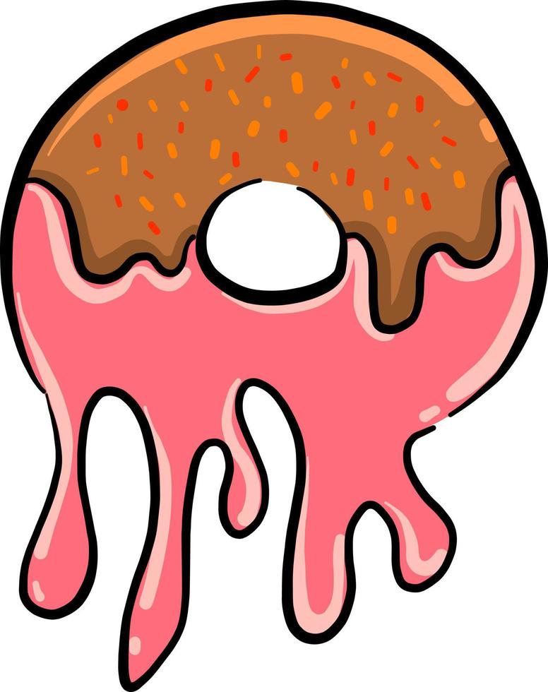 chocola donut, illustratie, vector Aan wit achtergrond