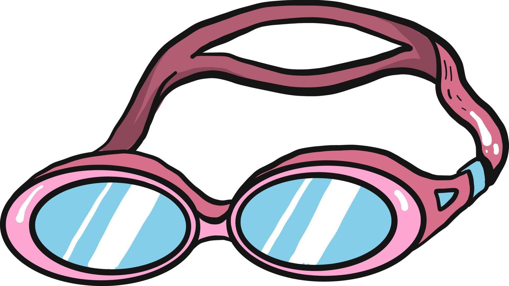 roze zwemmen bril, illustratie, vector Aan wit achtergrond