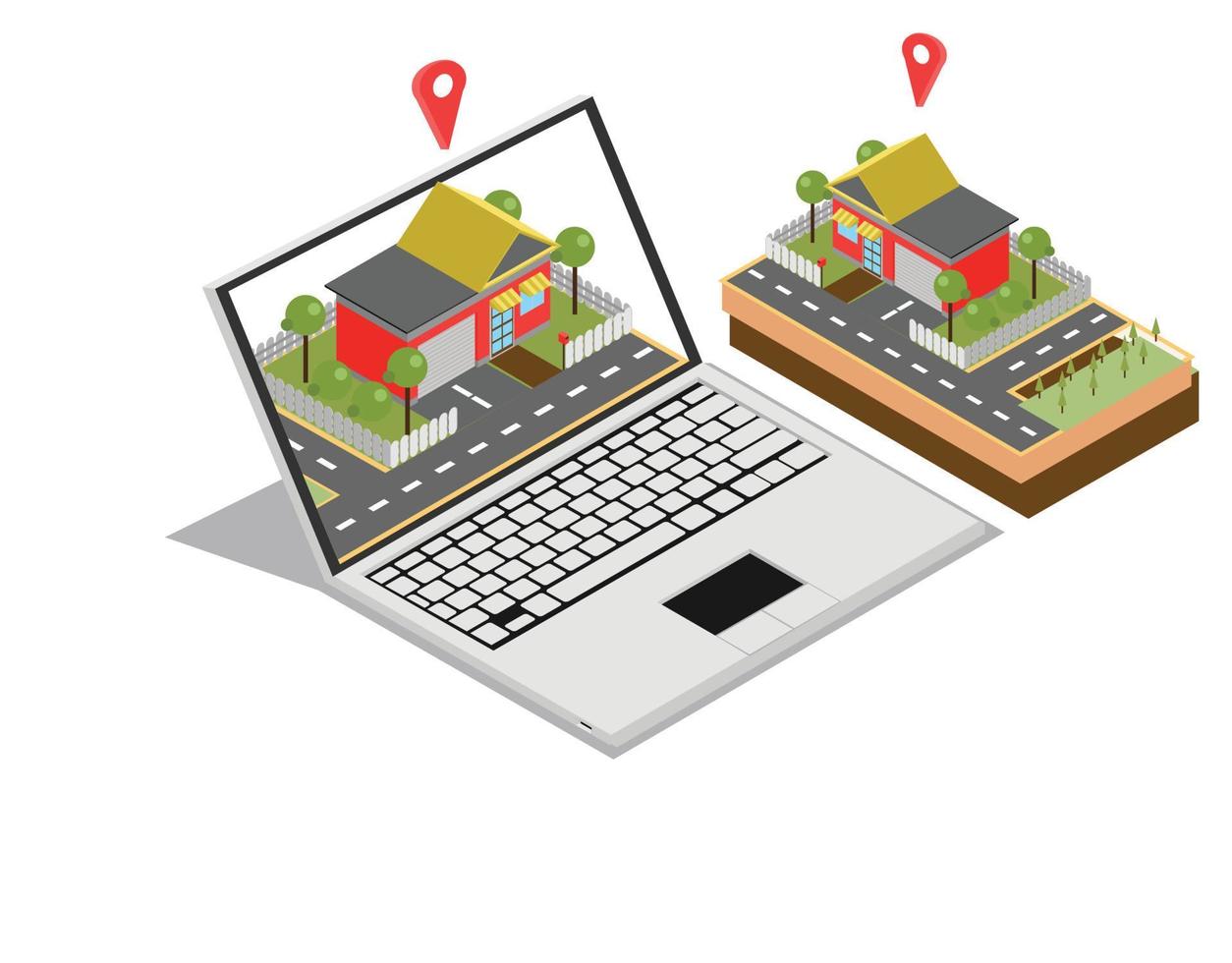 isometrische concept van huis marketing, vector illustratie geschikt voor diagrammen, infografieken, en andere grafisch middelen