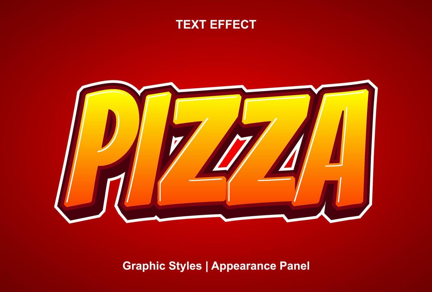 pizza tekst effect met grafisch stijl en bewerkbaar. vector