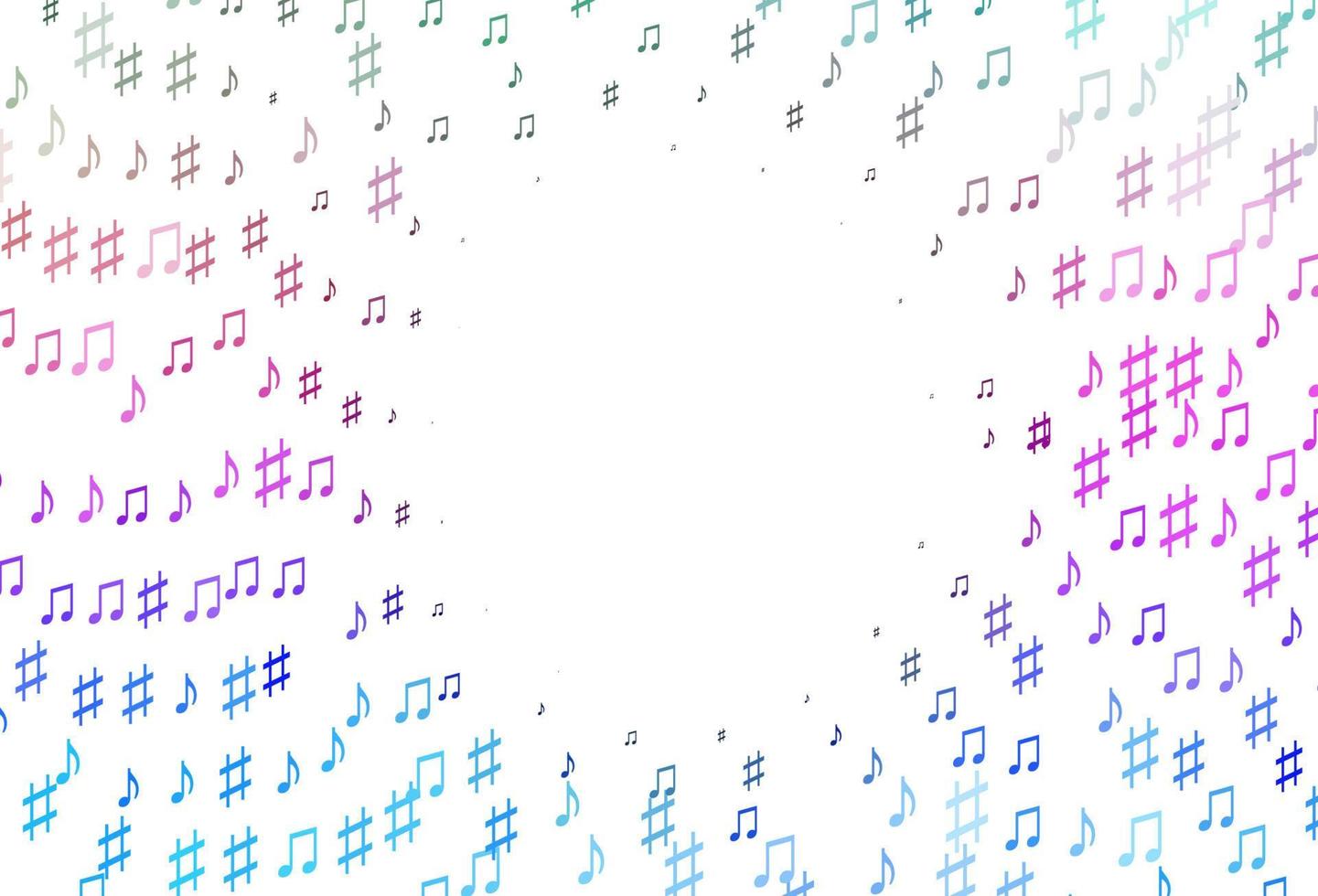 licht veelkleurig, regenboog vectorpatroon met muziekelementen. vector