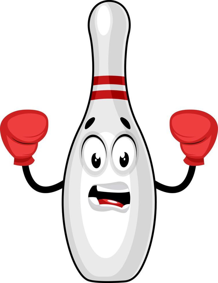 bowling pin boksen, illustratie, vector Aan wit achtergrond.