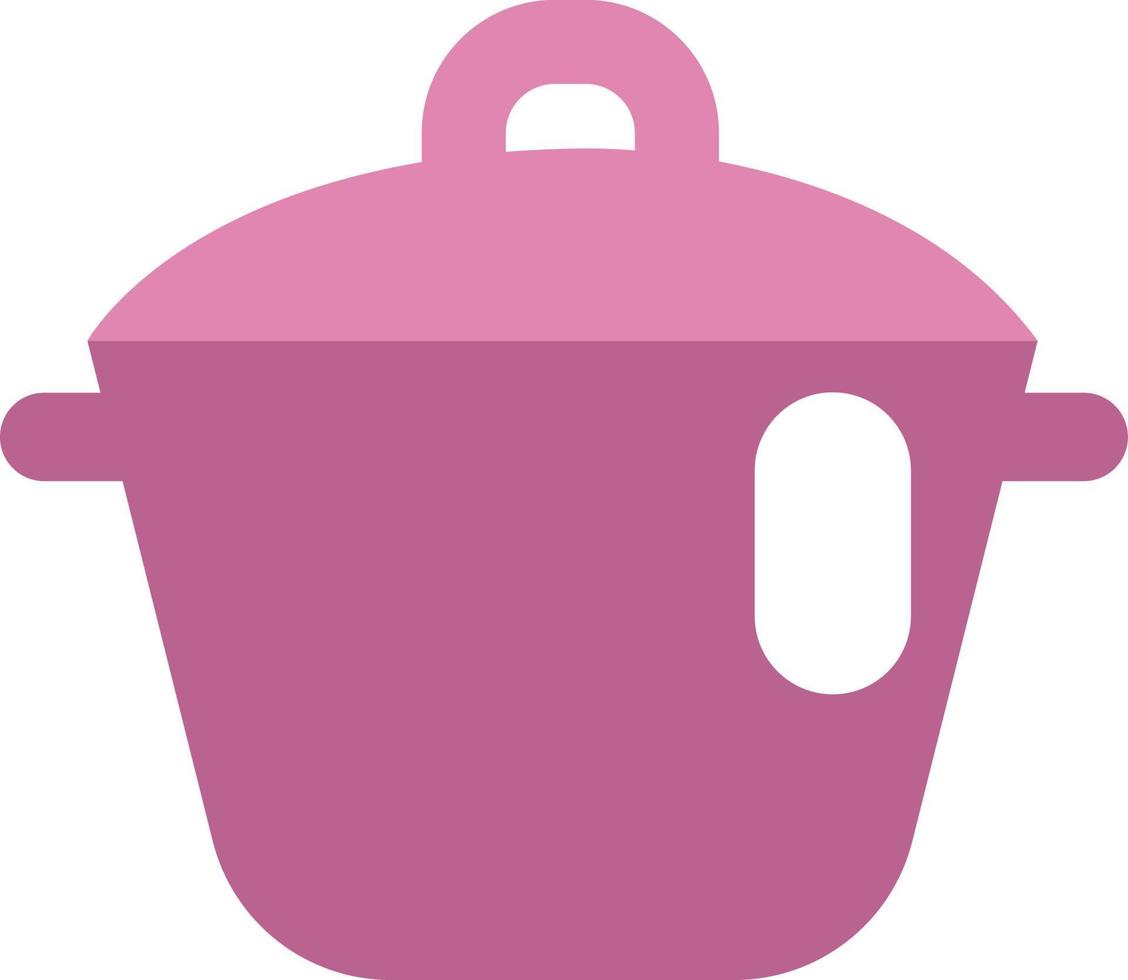 roze keuken pot, illustratie, vector Aan een wit achtergrond.