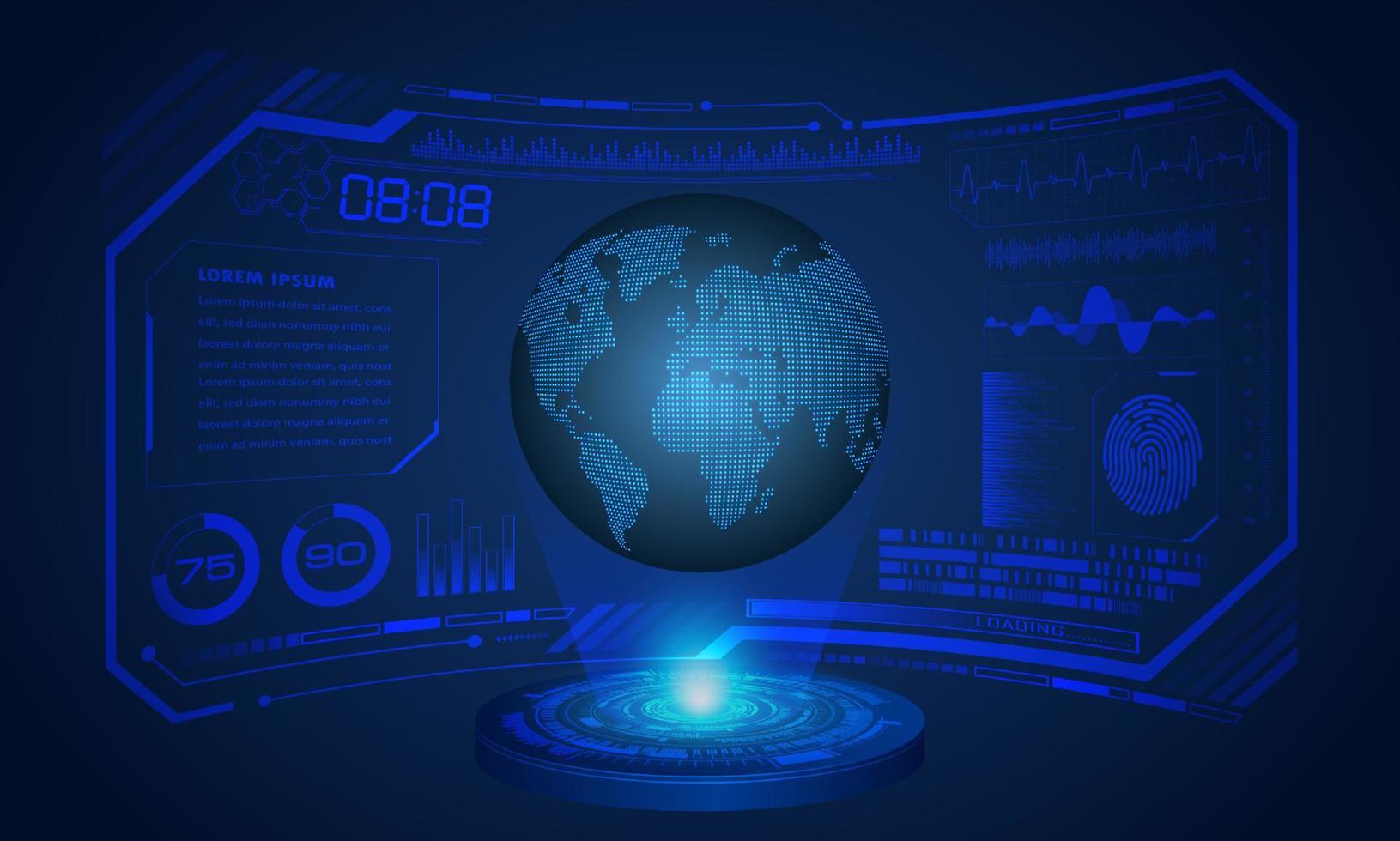 modern hud technologie scherm achtergrond vector