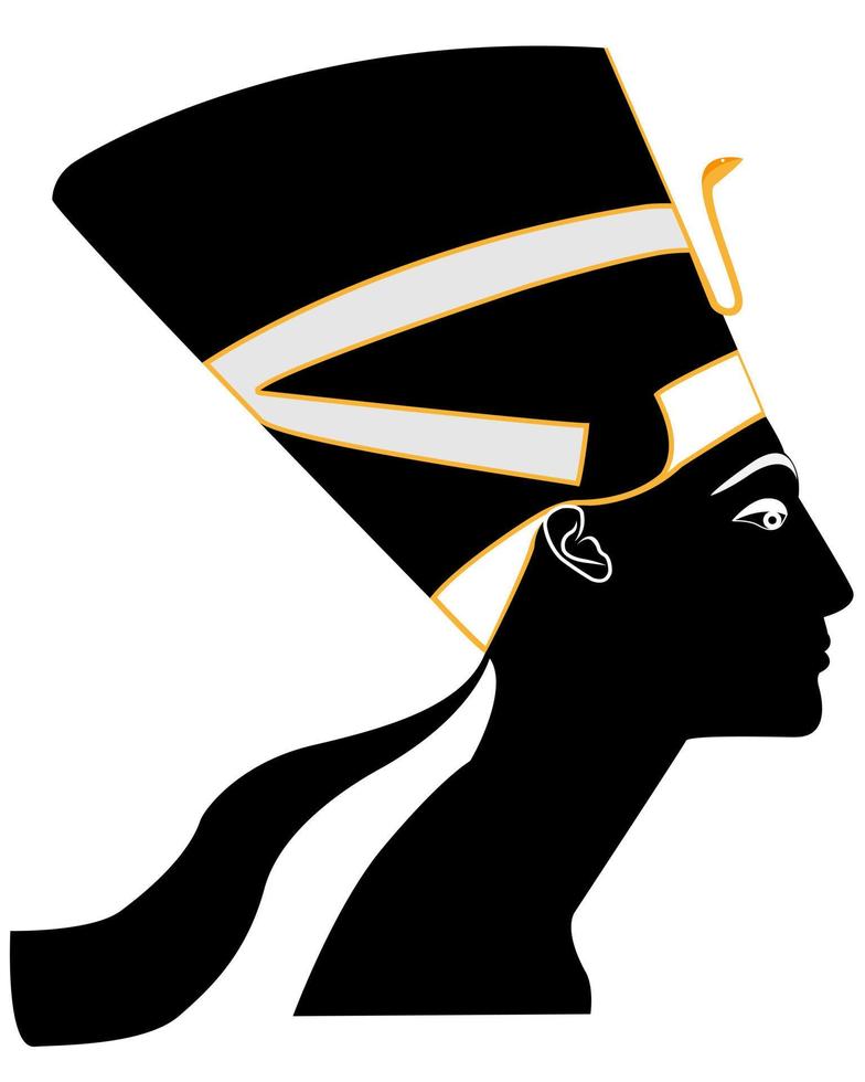 Egyptische koningin nefertiti Aan een wit achtergrond vector